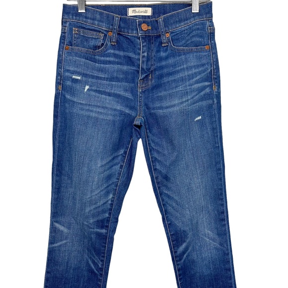 Madewell 9” High Riser Skinny Skinny Jeans Distressed with Fray Hem - Picture 3 of 11